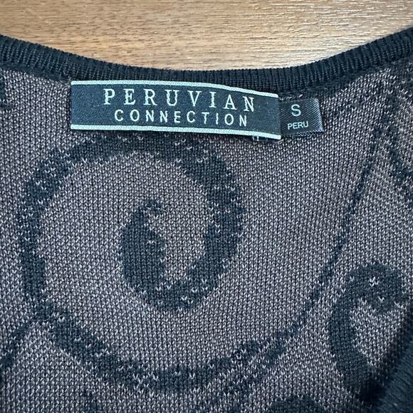 Peruvian Connection Empire Waist Pima Cotton Knit Sweater Midi Dress, size small - Picture 4 of 8